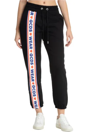 GCDS Femme, Pantalons, Noir, Taille: 36 FR Pantalon de survêtement Cute Tape Logo