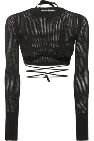 ANDREA ADAMO Femme, Tops, Noir, Taille: 38 FR Long Sleeve Hauts