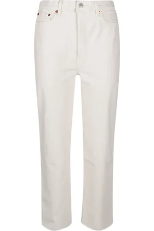 RE/DONE Femme, Pantalons, Blanc, Taille: W27 Straight Pantalons