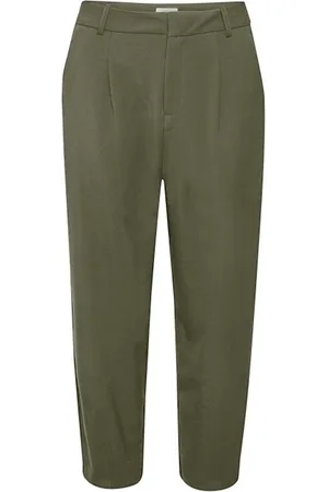 Kaffe Femme, Pantalons, Vert, Taille: 40 FR Straight Pantalons