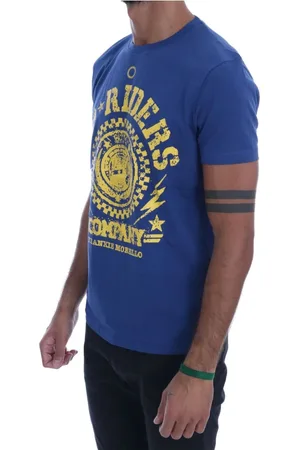 FRANKIE MORELLO Homme, Tops, Bleu, Taille: S T-shirt de coton coton coureurs