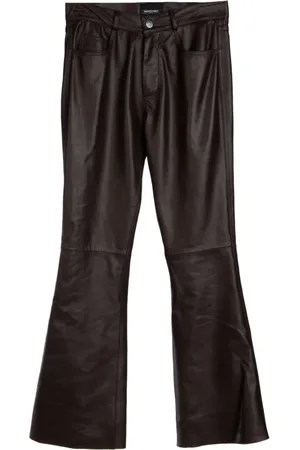 Simonetta Femme, Pantalons, Brun, Taille: 40 FR Leather Pantalons