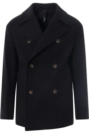 HEVO Homme, Manteaux, Bleu, Taille: L Double-Breasted Manteaux