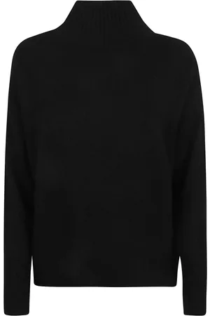 Allude Femme, Pulls, Noir, Taille: 38 FR Col roulés