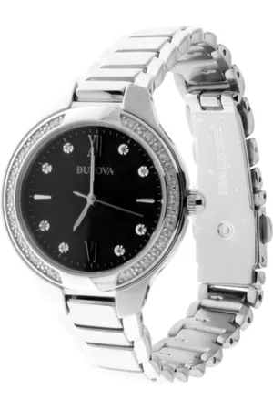 BULOVA Femme, Accessoires, Gris, Taille: ONE Size 96R207 Black Diamonds Cador