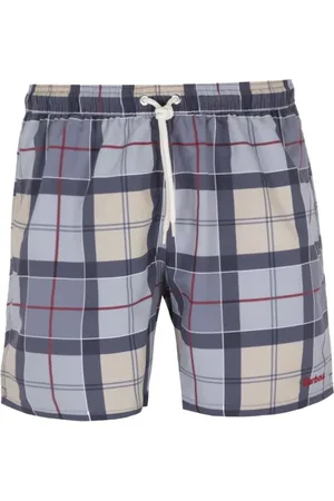 Barbour Homme, Maillots de bain, Bleu, Taille: S Short de Bain Tartan avec Taille Réglable