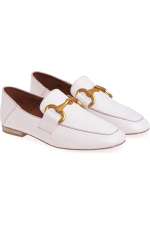 Bibi Lou Femme, Chaussures, Blanc, Taille: 36 EU Mocassin en cuir avec pince et talon structuré