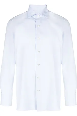 Finamore Homme, Chemises, Bleu, Taille: L Casual Chemises
