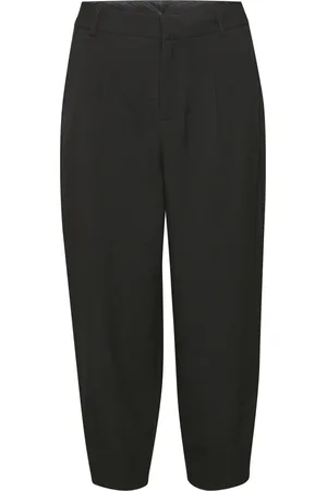 Kaffe Femme, Pantalons, Noir, Taille: 40 FR Pantalon taille haute raccourci avec passants de ceinture et poches latérales