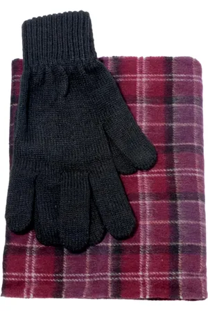 Barbour Homme, Accessoires, Rouge, Taille: ONE Size Ensemble Cadeau Écharpe et Gants Tartan