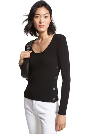 Michael Kors Femme, Pulls, Noir, Taille: 42 FR Pull à col rond