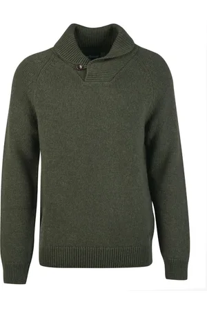 Barbour Homme, Pulls, Vert, Taille: M Pull en Maille Épaisse à Col Rond