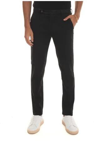 Berwich Homme, Pantalons, Noir, Taille: L Chino Slim Fit avec Fente de Couture