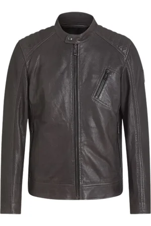 Belstaff Homme, Vestes, Gris, Taille: M Veste en Cuir Grise pour Homme