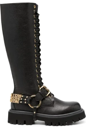 Moschino Femme, Chaussures, Noir, Taille: 40 EU Bottes Noires pour Femmes avec Talon de 4cm