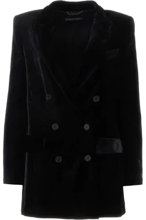 Alberta Ferretti Femme, Vestes, Noir, Taille: 36 FR Élégant Blazer en Velours Noir