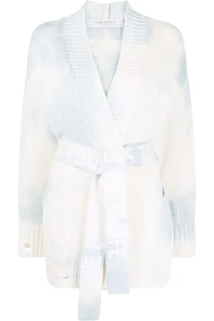 Golden Goose Femme, Pulls, Blanc, Taille: 36 FR Cardigan Tie-Dye Bleu et Blanc