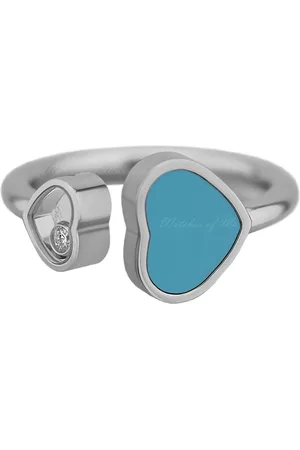 Chopard Femme, Accessoires, Gris, Taille: ONE Size Bague en Or Blanc avec Cœurs Heureux