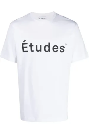 Etudes Homme, Tops, Blanc, Taille: M T-shirt en Coton Biologique avec Logo