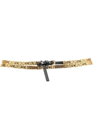 Moschino Femme, Accessoires, Noir, Taille: S Ceinture en Cuir Noir avec Logo