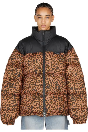 Vetements Femme, Vestes, Brun, Taille: 38 FR Doudoune Imprimée Léopard