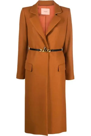 Twin-Set Femme, Manteaux, , Taille: 40 FR Manteau Ceinturé Cognac Marron