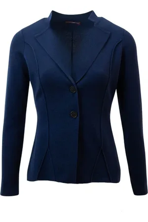 High Femme, Vestes, Bleu, Taille: 38 FR Gilet Cardigan Bleu Marine