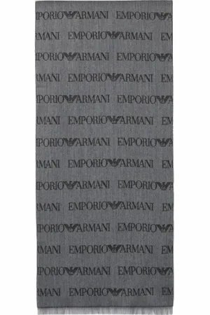 Emporio Armani Unisex, Accessoires, Gris, Taille: ONE Size Écharpe Logo Aigle