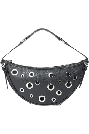 By Far Femme, Sacs, Noir, Taille: ONE Size Petit Sac Bandoulière en Cuir avec Œillets