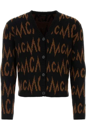 MCM Homme, Pulls, Multicolore, Taille: XS Cardigan en mélange cachemire brodé
