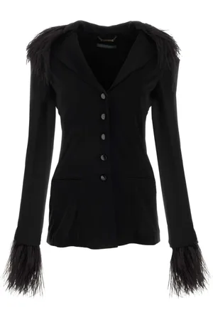 Alberta Ferretti Femme, Vestes, Noir, Taille: 34 FR Blazer en crêpe noir - Élégant et polyvalent