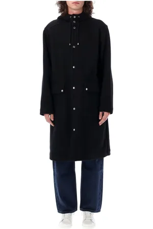 Aspesi Homme, Manteaux, Noir, Taille: L Manteau Parka Noir avec Capuche