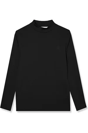 Baldessarini Homme, Tops, Noir, Taille: L Chemise Basique à Manches Longues avec Col Montant et Logo