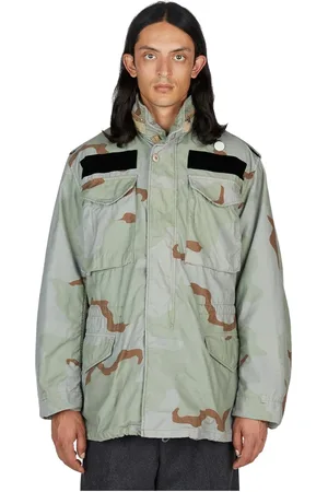 OAMC Homme, Vestes, Vert, Taille: L Veste Militaire avec Capuche Escamotable
