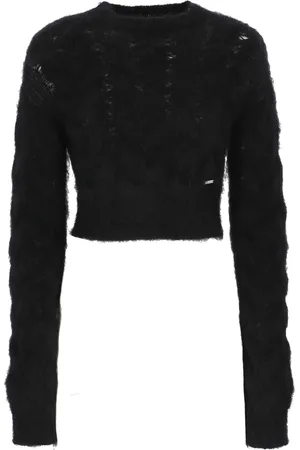 Dsquared2 Femme, Pulls, Noir, Taille: 38 FR Pull Court en Mohair Noir