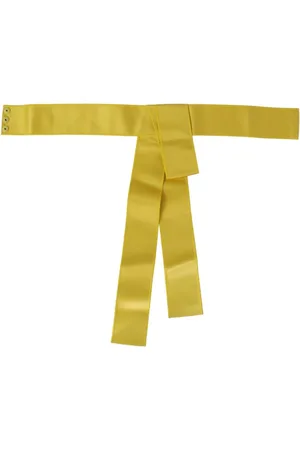 Dolce & Gabbana Femme, Accessoires, Jaune, Taille: 38 FR Ceinture en Soie Luxueuse avec Fermeture à Bouton-Pression