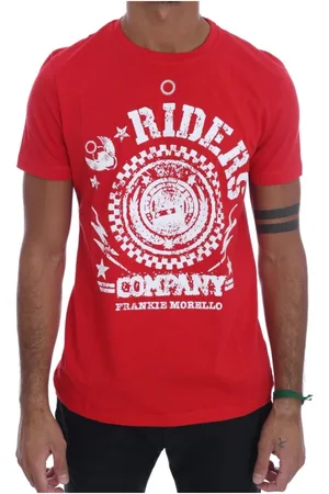 FRANKIE MORELLO Homme, Tops, Rouge, Taille: S T-shirt Riders en coton rouge