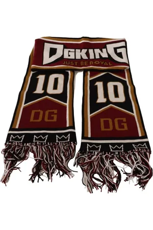 Dolce & Gabbana Homme, Accessoires, Multicolore, Taille: ONE Size Écharpe en Laine DG King avec Couronne