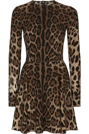 Dolce & Gabbana Femme, Robes, Brun, Taille: 36 FR Robe Marron à Ourlet Évasé