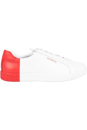 Bikkembergs Homme, Chaussures, Blanc, Taille: 41 EU Baskets à Lacets avec Dos Contrastant