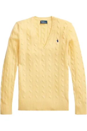 Ralph Lauren Femme, Pulls, Jaune, Taille: 40 FR Pull jaune col en V - Taille L