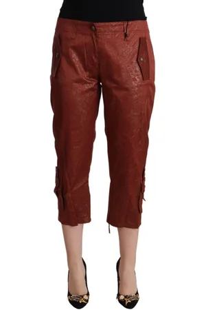 Roberto Cavalli Femme, Pantalons, Brun, Taille: 38 FR Cropped Pantalons