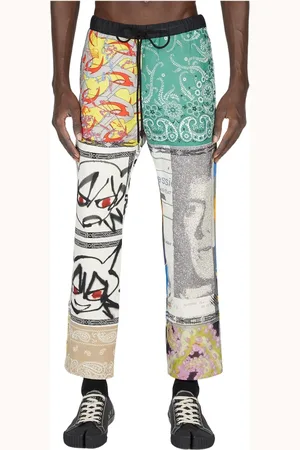 Children Of The Discordance Homme, Pantalons, Vert, Taille: M Pantalon Patchwork Bandana