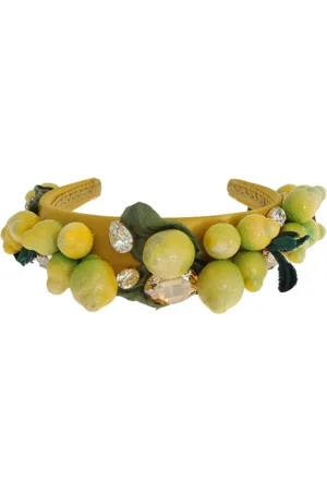 Dolce & Gabbana Femme, Accessoires, Jaune, Taille: ONE Size Bandeau Cristal Lemons Sicily