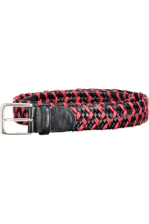 GANT Homme, Accessoires, Rouge, Taille: 90 CM Ceinture en cuir rouge avec boucle en métal