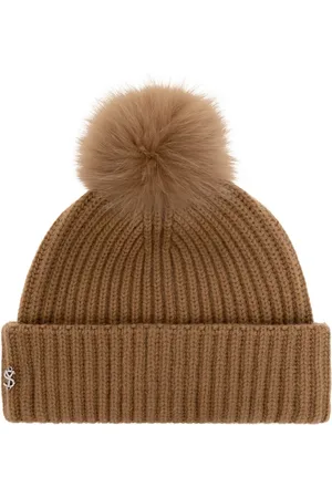 YVES SALOMON Femme, Accessoires, Brun, Taille: ONE Size Bonnet avec Logo