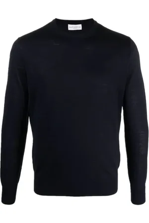 BALLANTYNE Homme, Pulls, Bleu, Taille: 3XL Pull en Laine Bleu avec Bords Côtelés