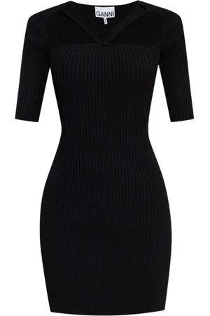 Ganni Femme, Robes, Noir, Taille: 40 FR Robe avec découpes