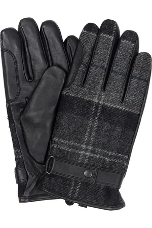 Barbour Unisex, Accessoires, Gris, Taille: S Gants Imperméables Newbrough Tartan