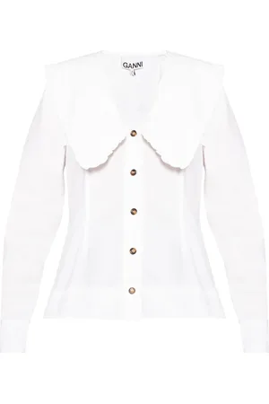 Ganni Femme, Blouses et Chemises, Blanc, Taille: 40 FR Chemise en coton biologique